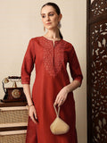 House of Pataudi Floral Embroidered Thread Work Jashn Kurta