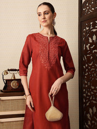House of Pataudi Floral Embroidered Thread Work Jashn Kurta