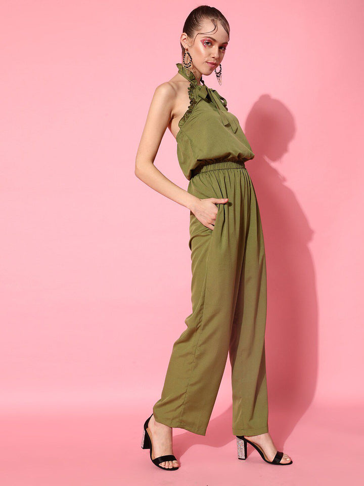 STREET 9 Women Olive Solid Jumpsuit