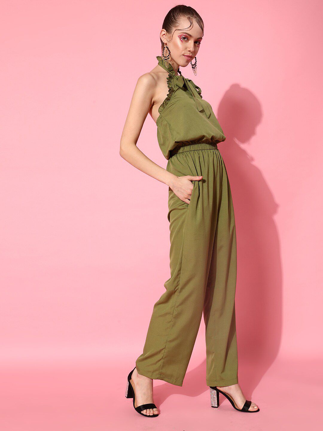 STREET 9 Women Olive Solid Jumpsuit
