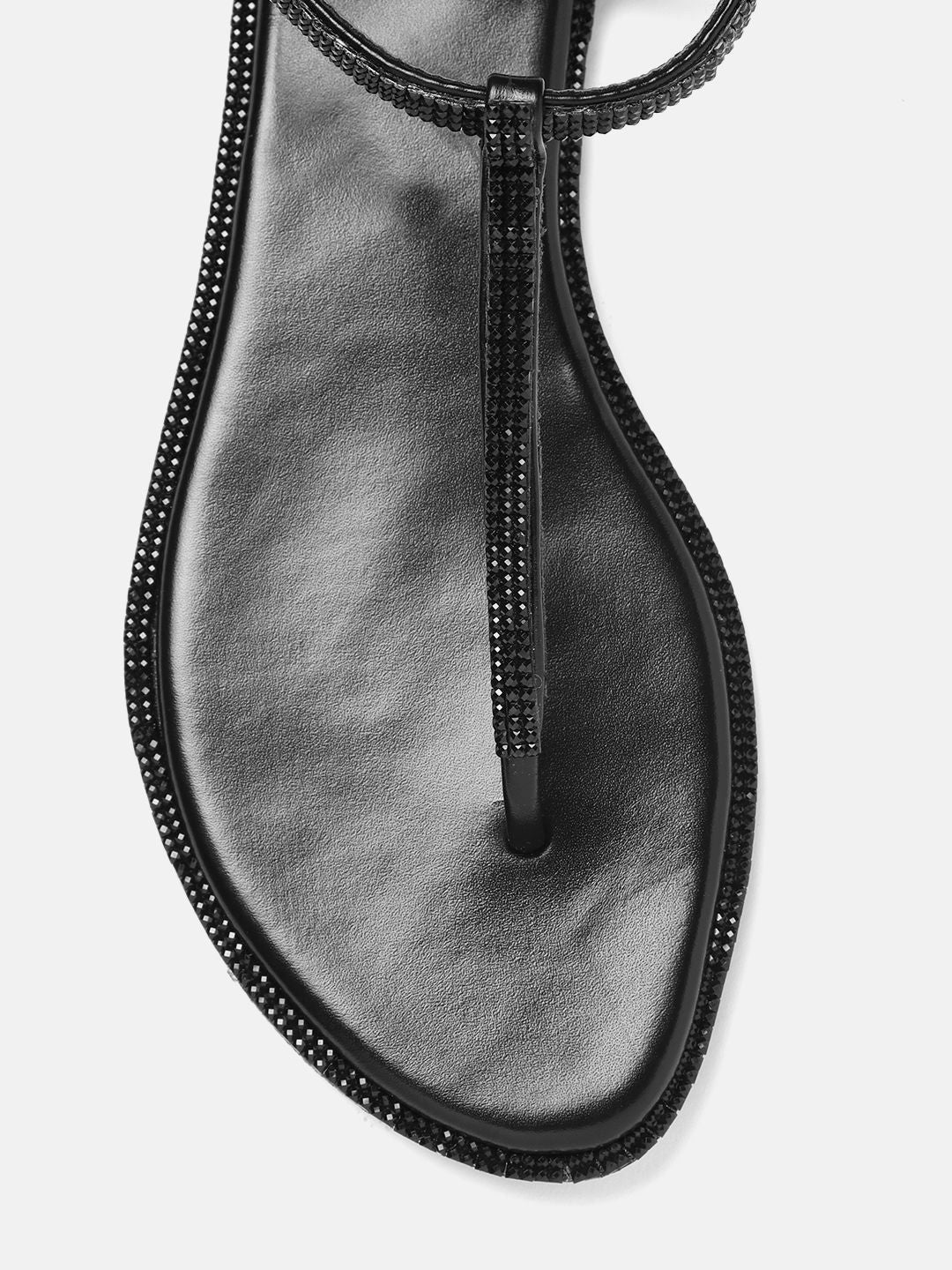 Lino Perros Embellished T-Strap Flats