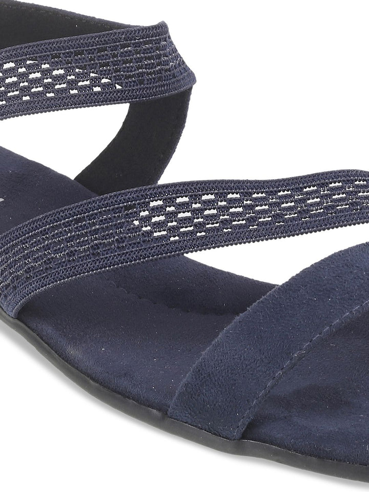 Mochi Women Blue Solid Sandal