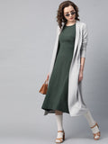Sassafras Wanita Kelabu Kelabu Pepejal Longline Front Shrug
