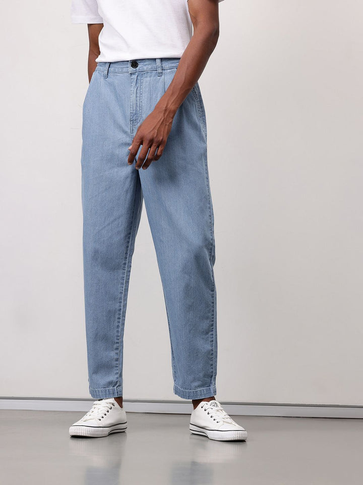 ether Men Chambray Pleated Trousers
