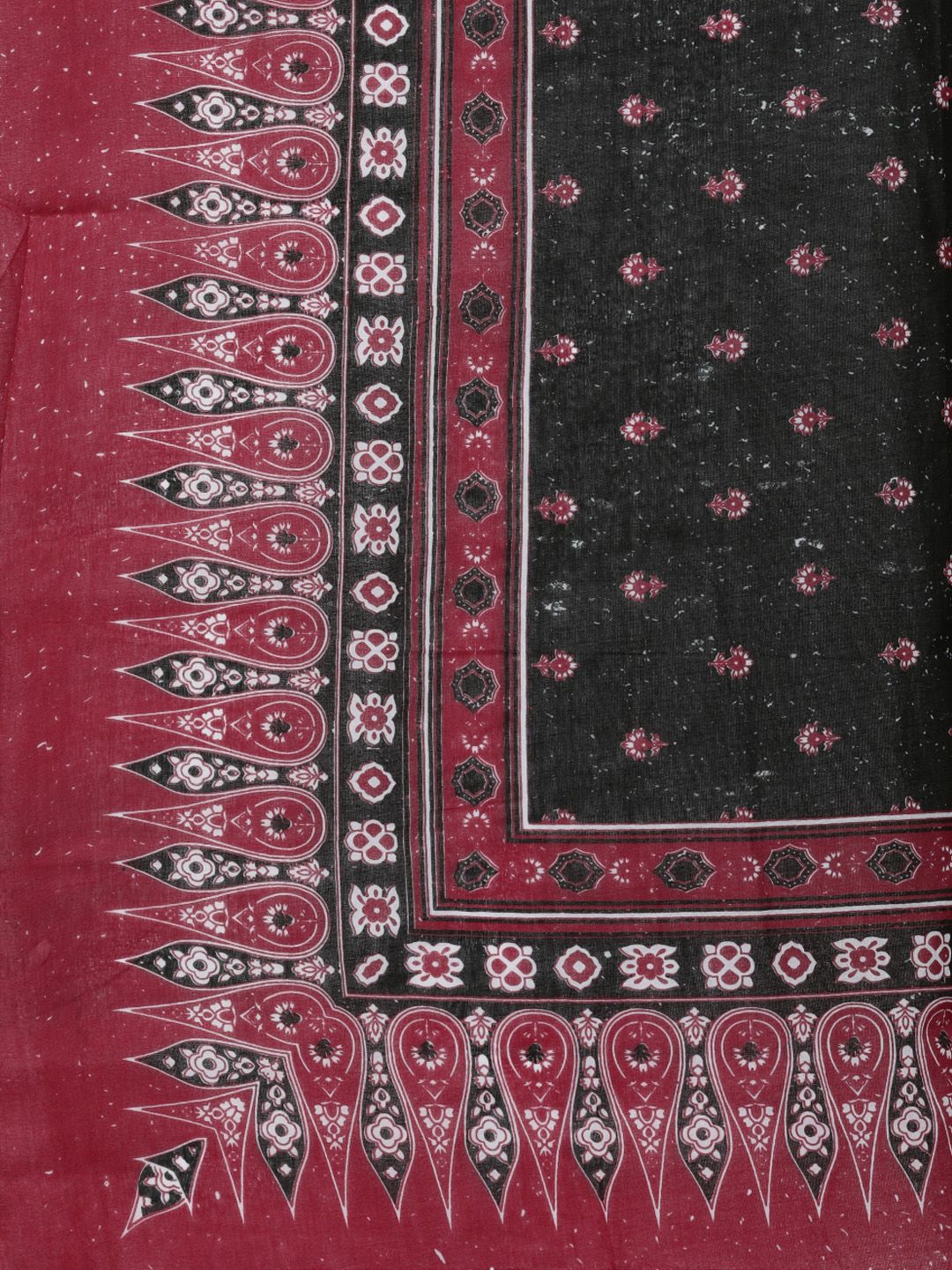 Vishudh Women Black & Red Printed Kurta with Palazzos & Dupatta