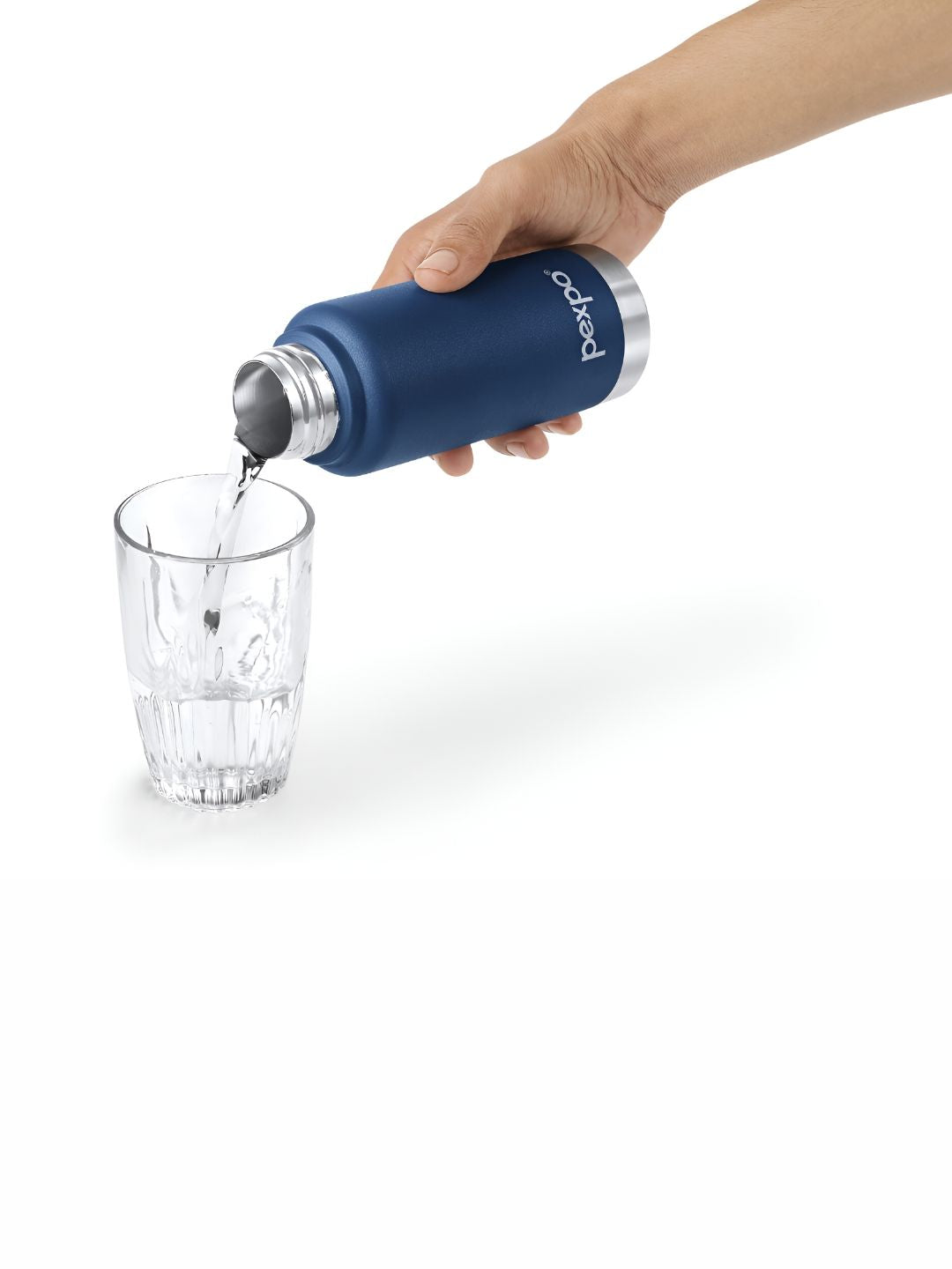 Pexpo Cameo Denim Blue Stainless Steel Double Wall Hot and Cold Flask Water Bottle 300ml