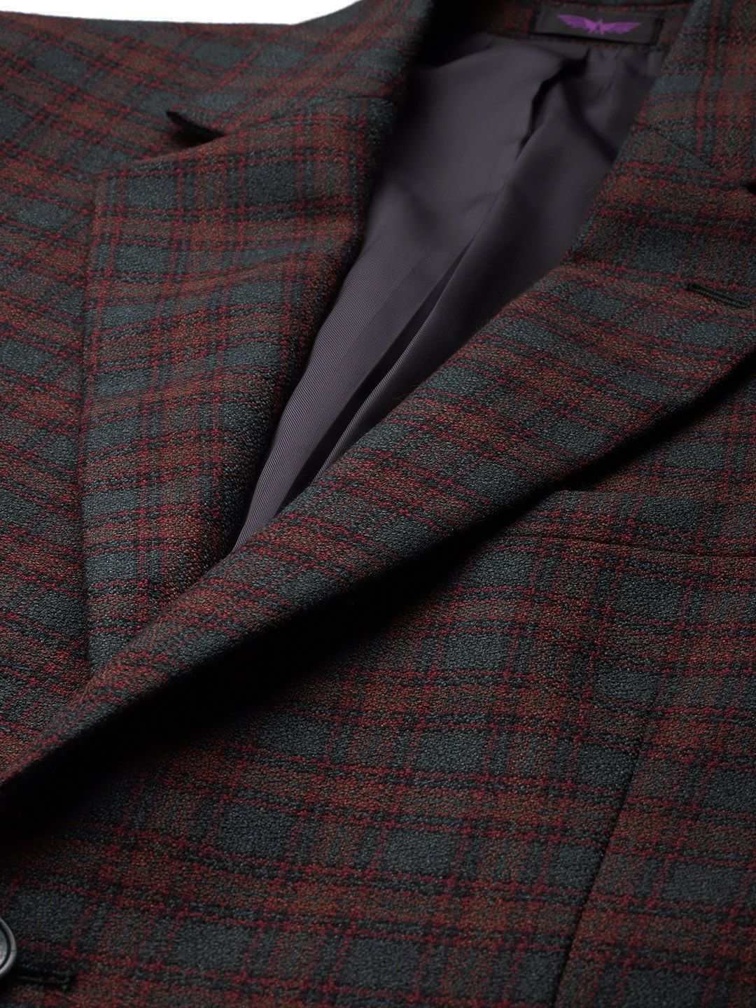 Park Avenue Checked Single-Breasted Formal Blazer
