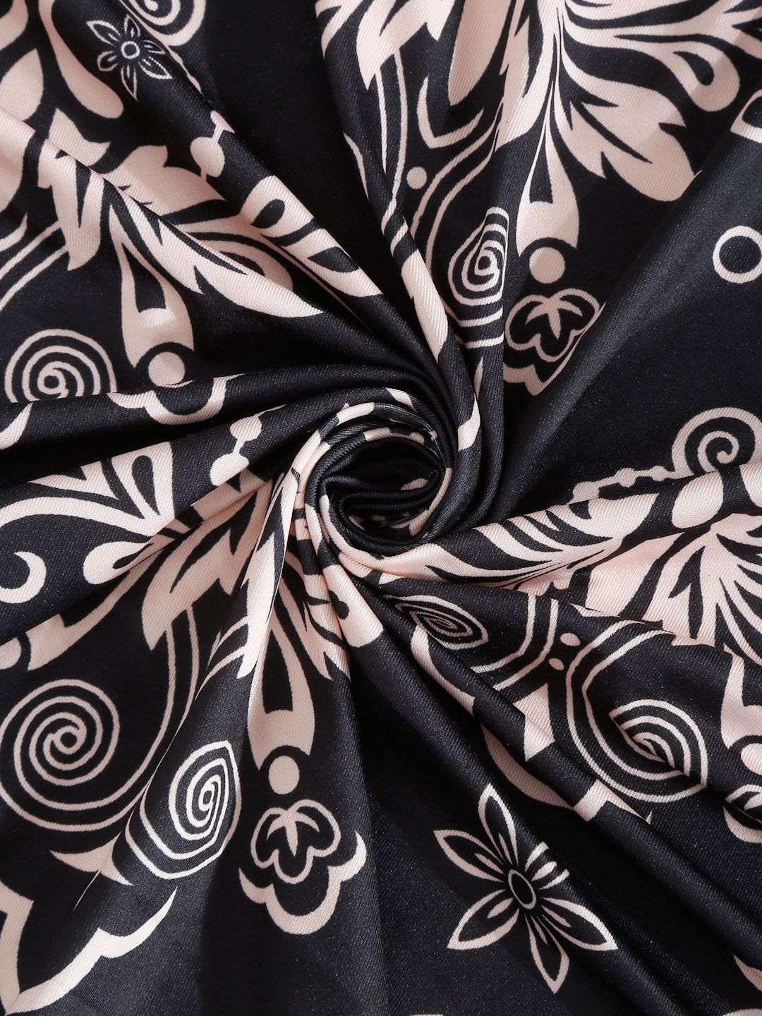 Cortina Black Printed Double-Seater Sofa Cover