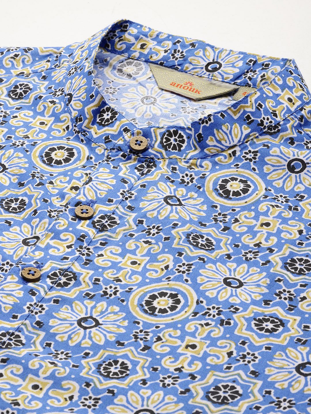Anouk Pure Cotton Printed Mandarin Collar Kurta