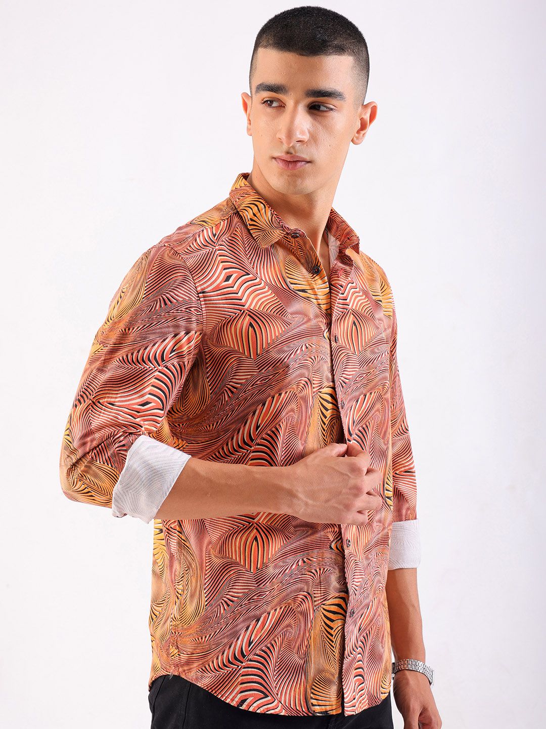 The Indian Garage Co Slim Fit Printed Opaque Casual Shirt