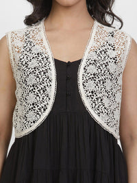 W Shoulder Straps Top With Gillet