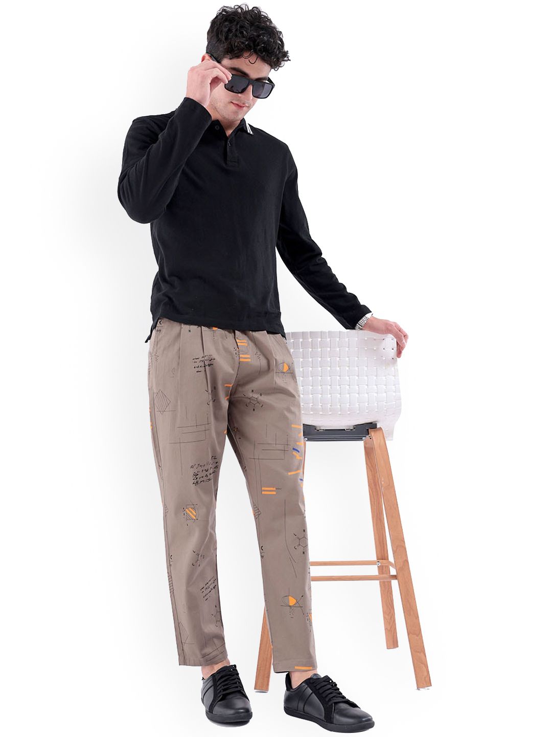 The Indian Garage Co Abstract Printed Cotton Loose Fit Trouser