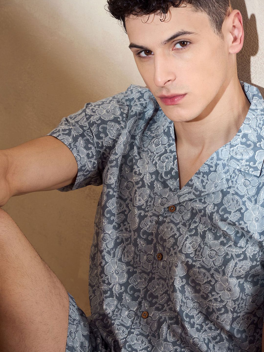 DENNISON Printed Pure Cotton Shirt & Shorts Co-Ord