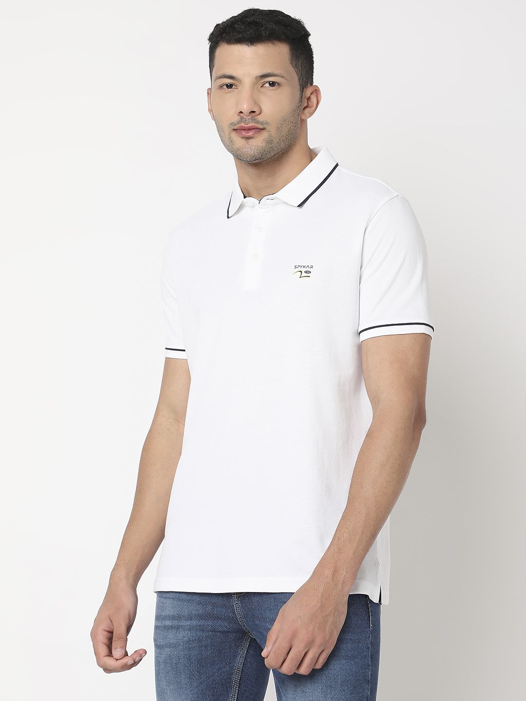 SPYKAR Polo Collar Slim Fit Pure Cotton T-shirt