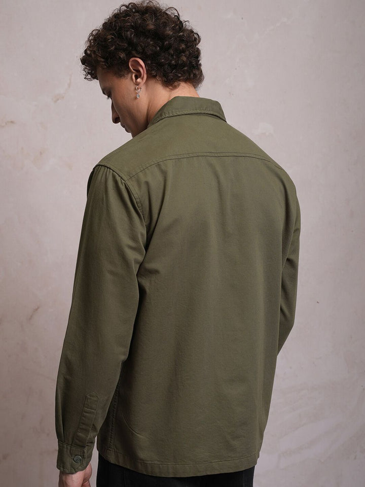 LOCOMOTIVE Premium Washed Dobby Textured Utility Pocket Overshirt