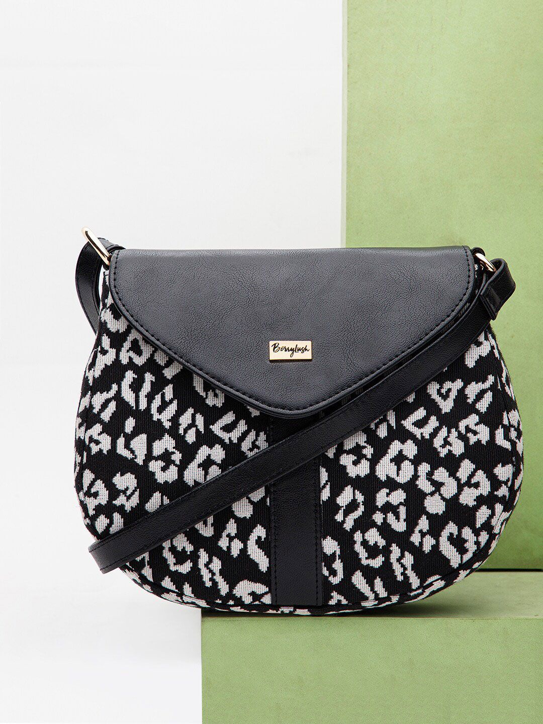 Berrylush White Animal Printed Miniature Sling Bag