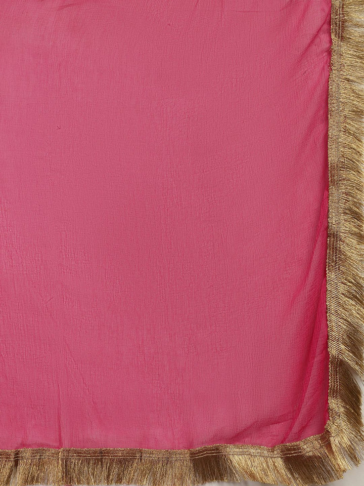 Varanga Women Floral Yoke Design Kurta with Trousers & Dupatta