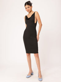 DressBerry Curve Crush Cowl Neck Shoulder Strappy Glam Dress