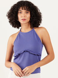 Athena Halter Neck Ruffles Regular Top