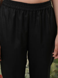 Vishudh Black Printed Regular Kurta with Trouser & Dupatta