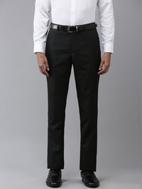 Park Avenue Men Self Design Textured Formal Trousers