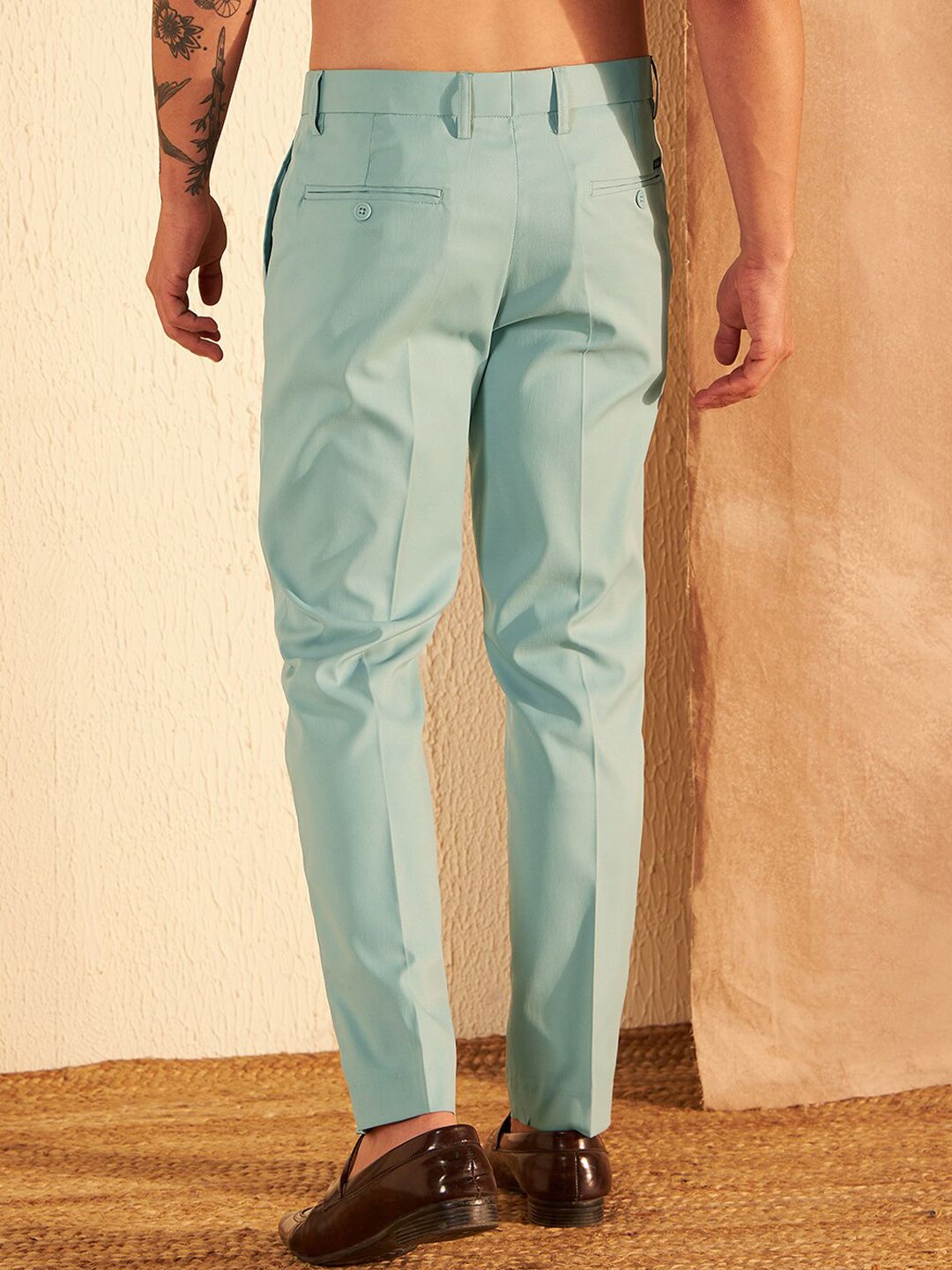 DENNISON Men Smart Tapered Fit Easy Wash Trousers