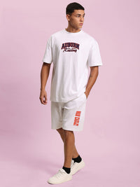 Bene Kleed Men Printed Cotton Applique Oversized T-shirt