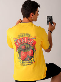 The Indian Garage Co Men Back Printed Boxy Oversized Round Neck T-shirt