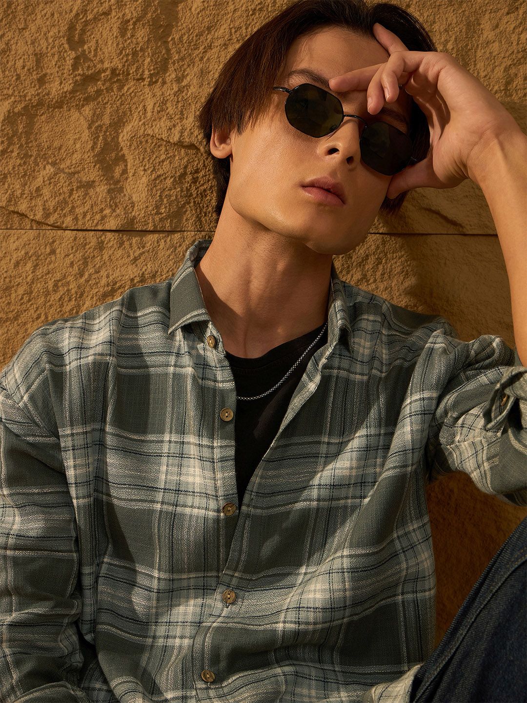 DENNISON Drop Shoulder Oversized Checked Shirt