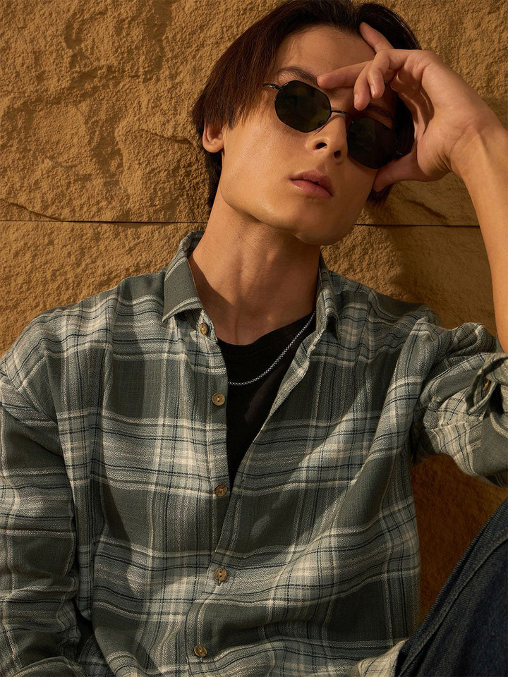 DENNISON Drop Shoulder Oversized Checked Shirt