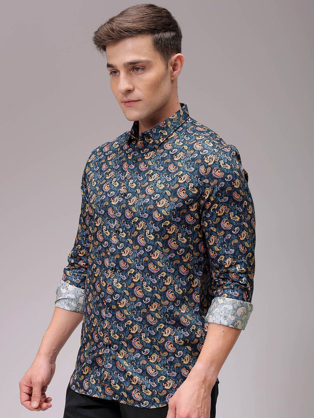 The Indian Garage Co Men Slim Fit Floral Opaque Printed Casual Shirt
