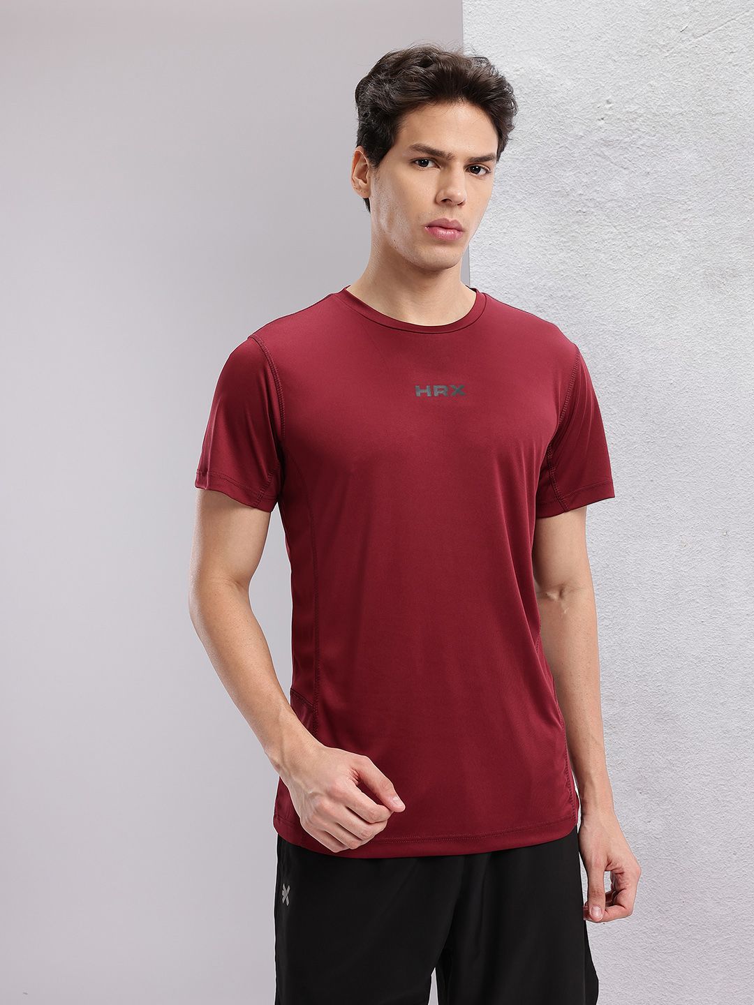 HRX by Hrithik Roshan Men Geometric Printed Rapid-Dry Training T-shirt