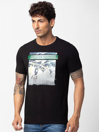 SPYKAR Men Printed Slim Fit Cotton T-shirt