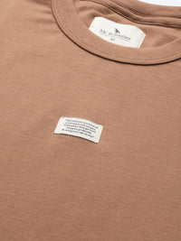 Mr Bowerbird Men Peach-Coloured Pure Cotton Philosophy Crew Neck Oversized Pure Cotton T-shirt
