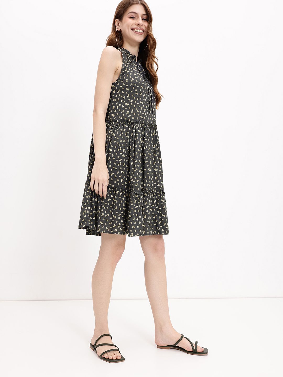 DressBerry Elevated Ruffled Bliss Carefree A-Line Dress