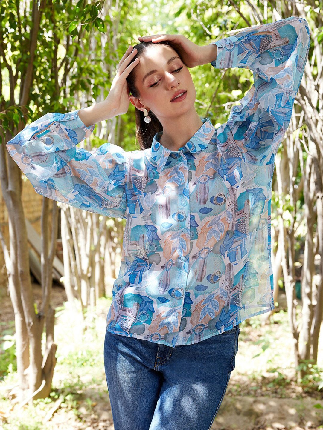 STREET 9 Abstract Printed Comfort Fit Casual Shirt
