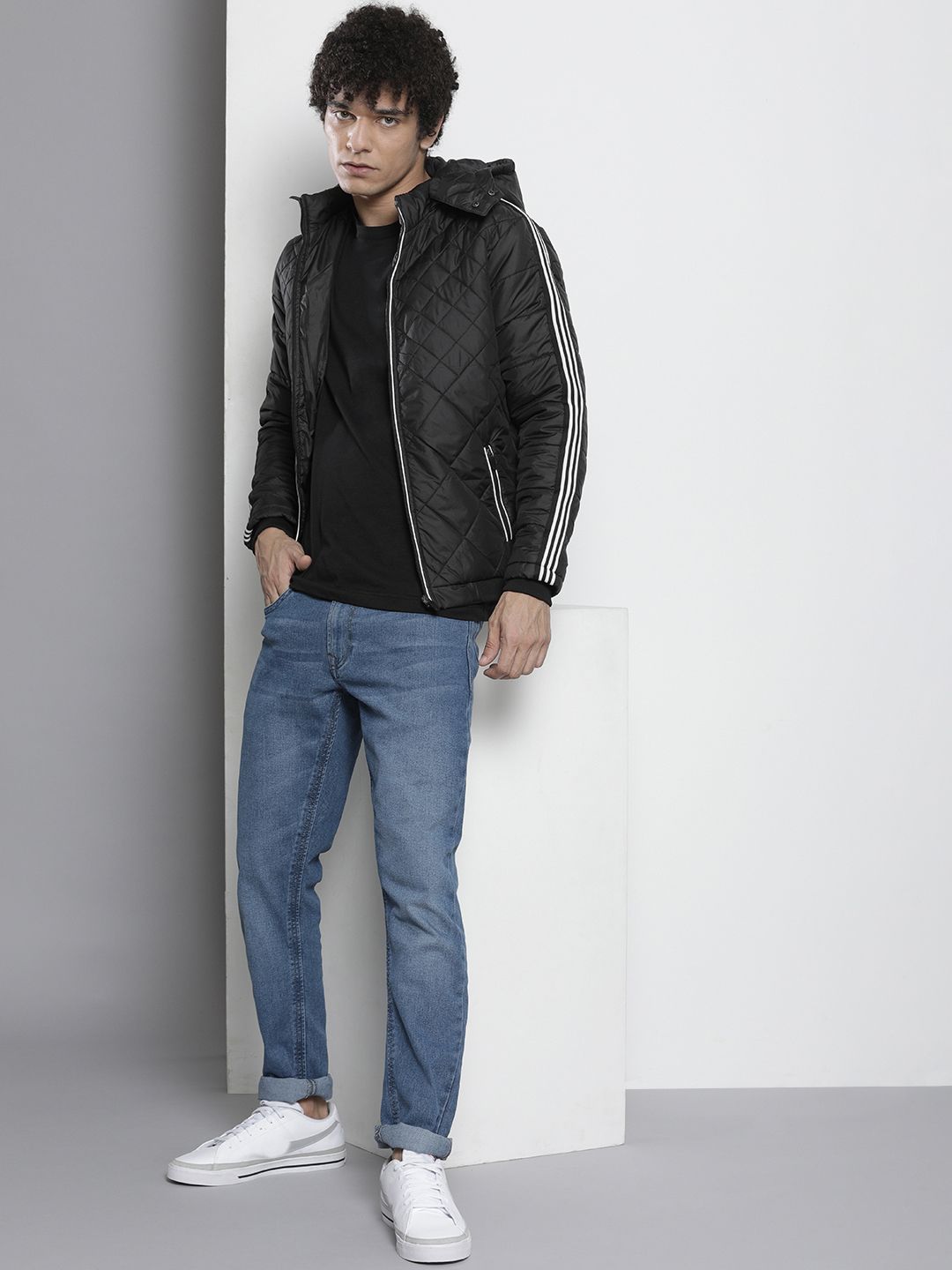The Indian Garage Co Men Zip-Front Hooded Puffer Jacket