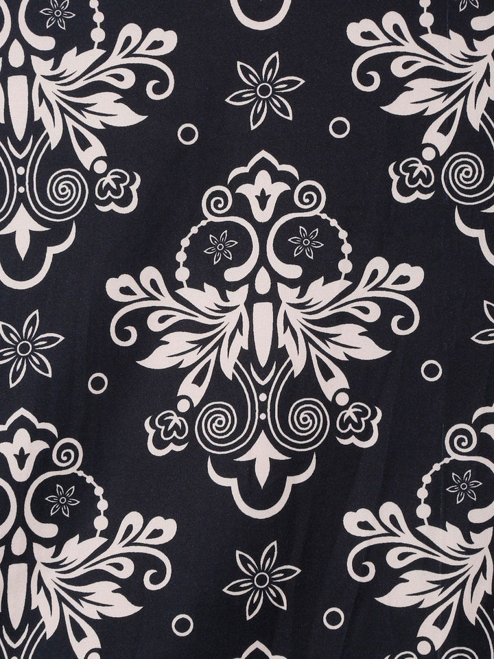 Cortina Black Printed Double-Seater Sofa Cover