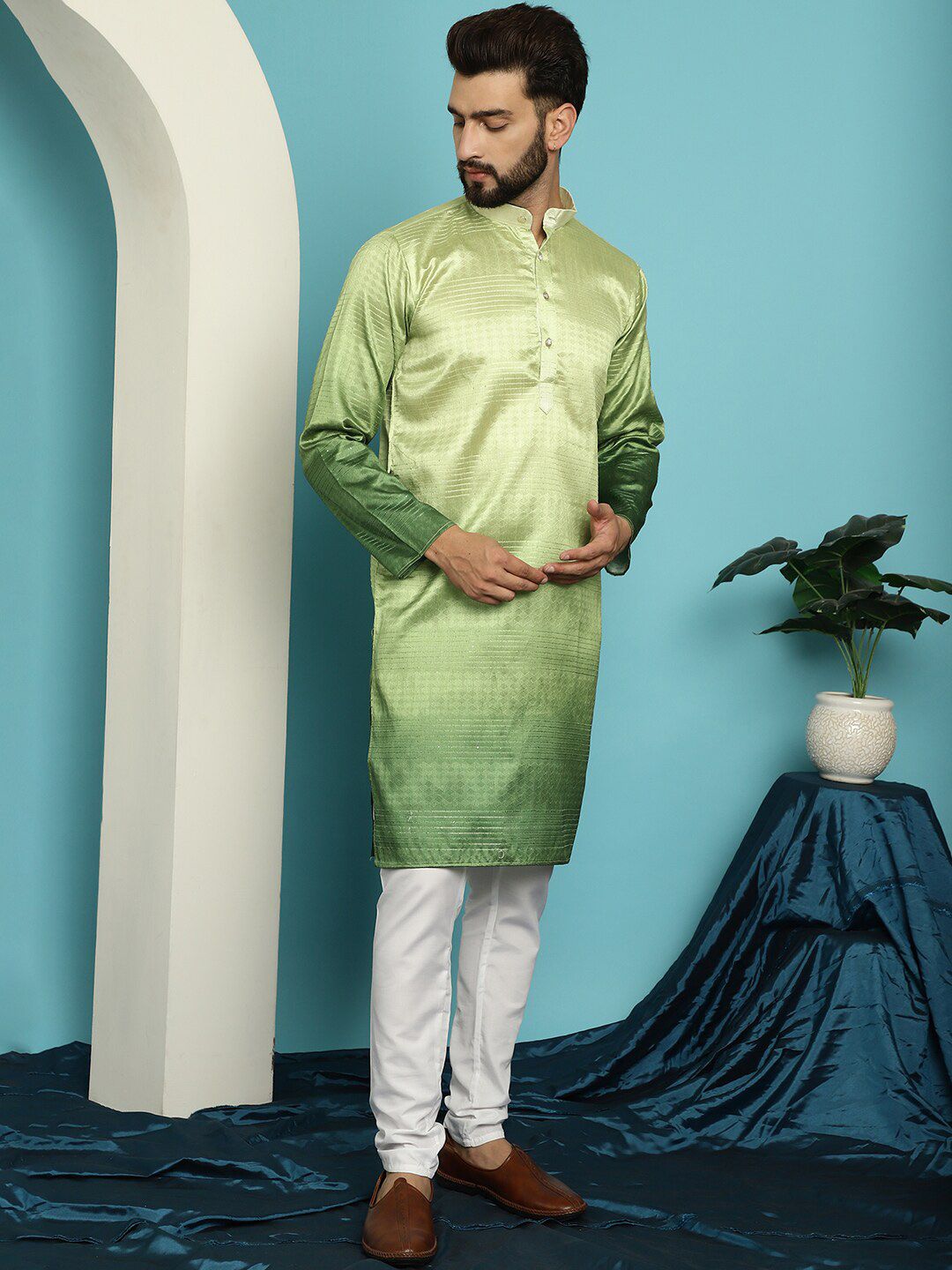 SOJANYA Ombre Kurta dengan Set Pijama
