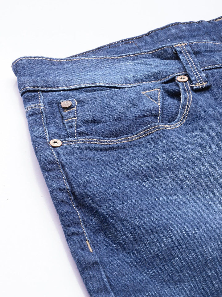 SPYKAR Men Slim Fit Low-Rise Heavy Fade Narrow Leg Stretchable Jeans