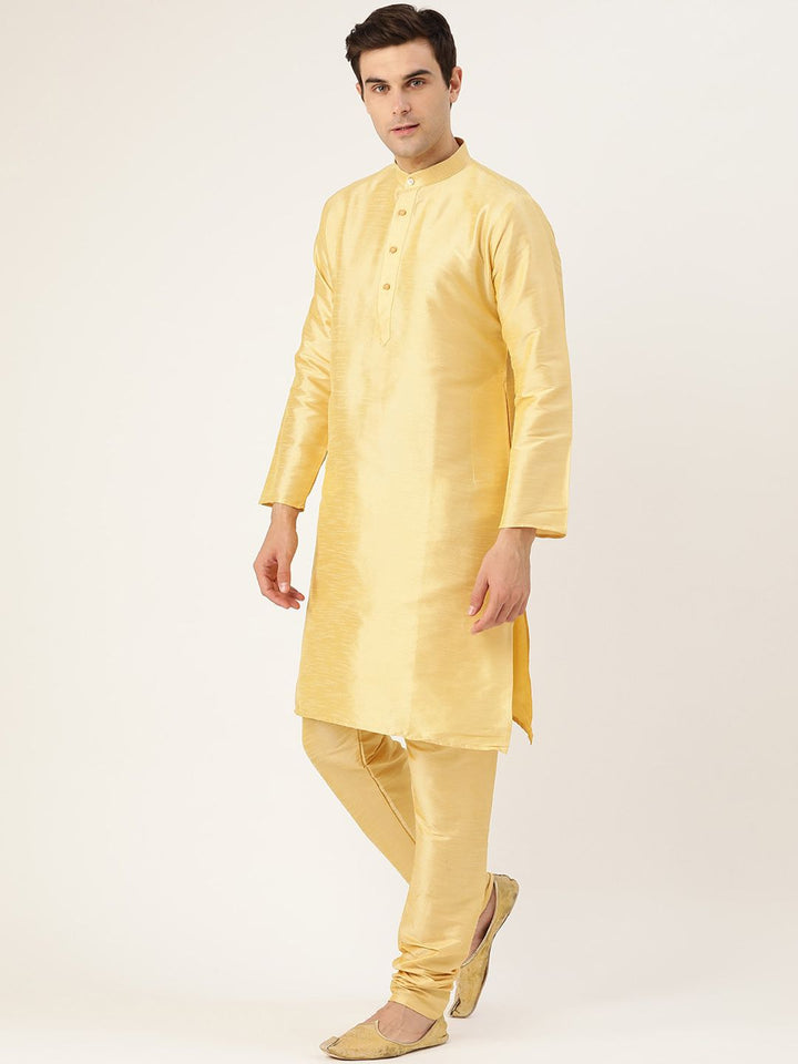 SOJANYA Mandarin Collar Regular Kurta With Churidar & Nehru Jacket