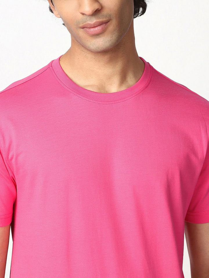 Bewakoof Men Solid Round Neck Cotton T-shirt