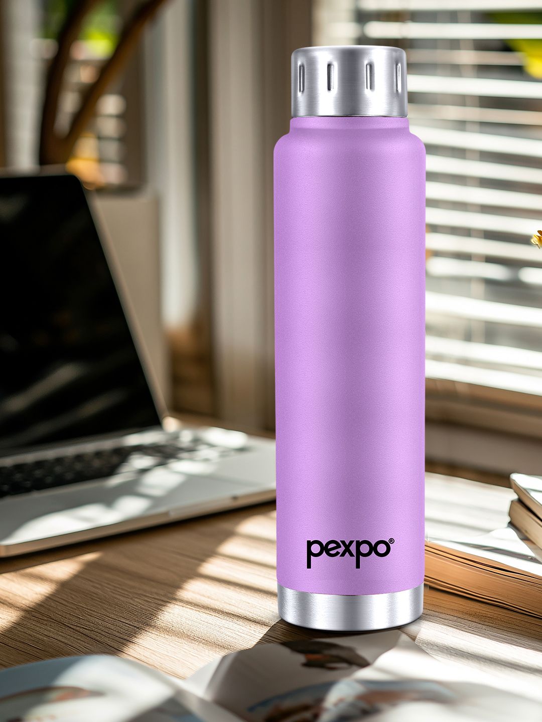 Pexpo Purple CAMEO Thermosteel Hot and Cold Upto 10 hrs Insulated Water Bottle 500ml