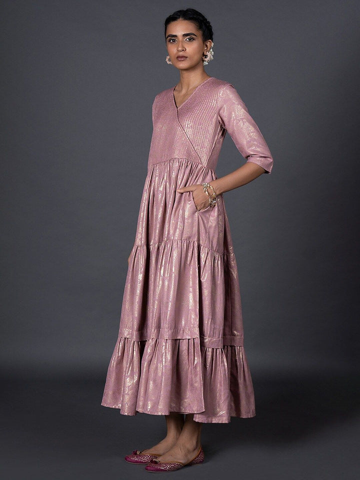 W Purple Ethnic Maxi Midi Dress