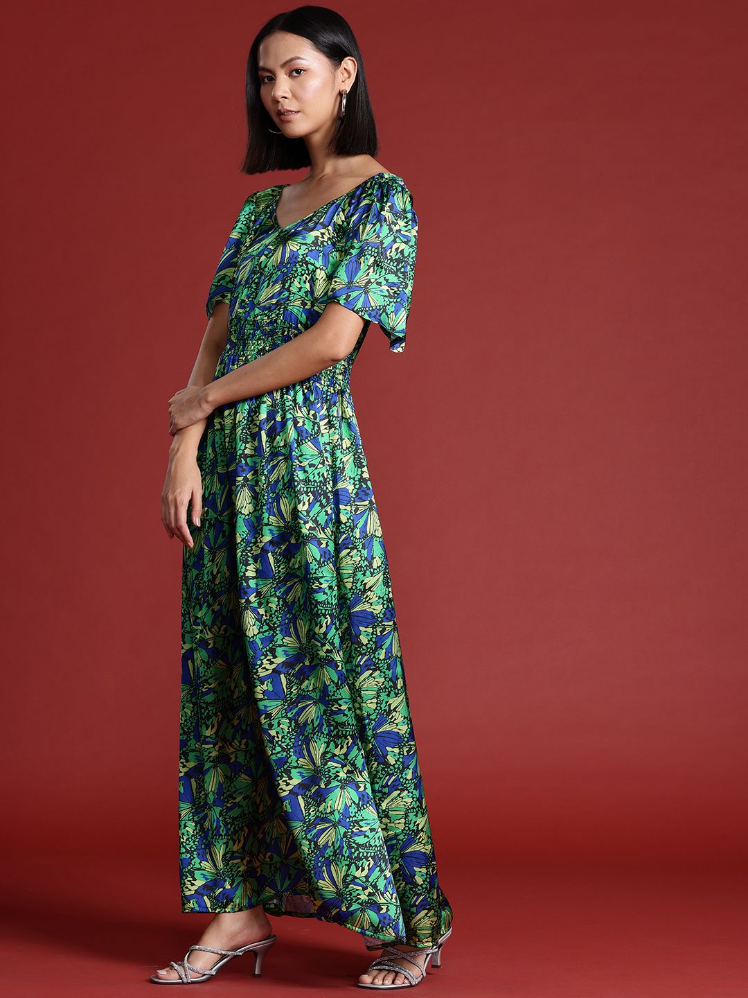 all about you Floral Print Satin Maxi Dress