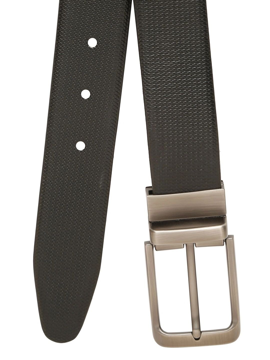 Teakwood Leathers Men Textured Leather Reversible Belt