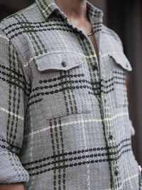 Powerlook Men Spread Collar Textured Cotton Relaxed Fit Casual Shirt