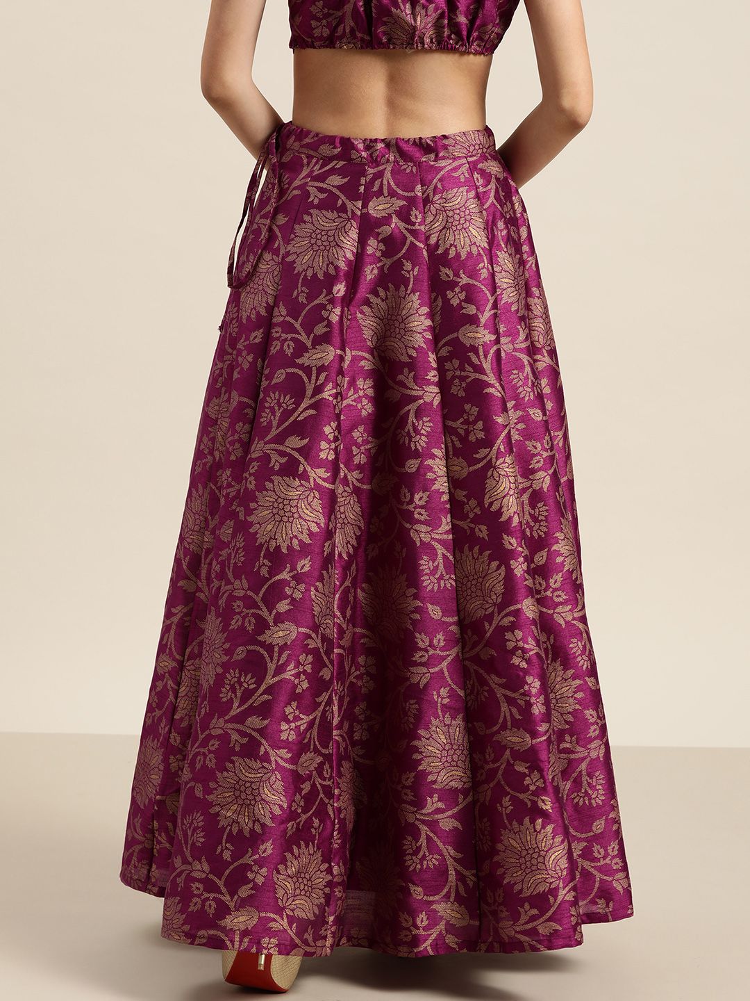 Shae by SASSAFRAS Charming Purple Floral Jacquard Skirt