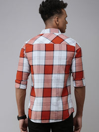 SPYKAR Men Pure Cotton Slim Fit Checked Casual Shirt