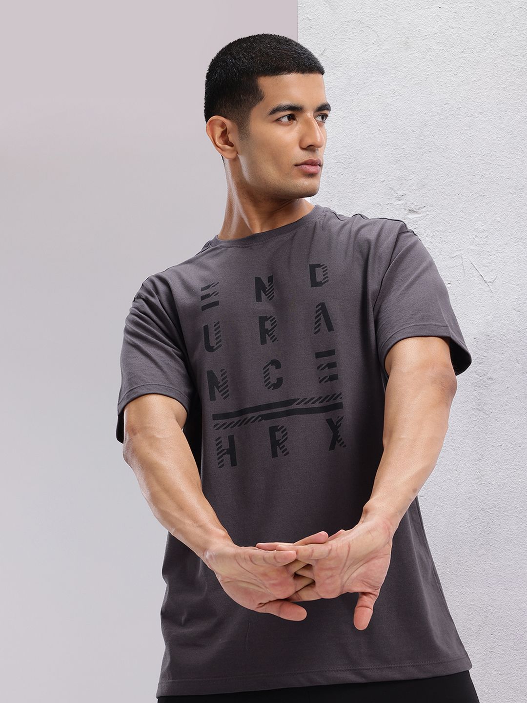 HRX by Hrithik Roshan Typography Printed Relaxed Fit Training T-shirt